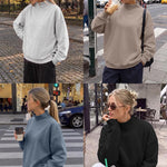 Oversized Mock Neck Fleece Sweatshirt