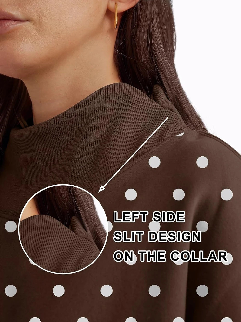 Oversized Mock Neck Fleece Sweatshirt